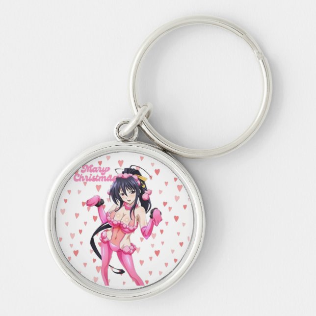 Sexy Santa Marry CristmasPink Heart Anime-Keychain Schlüsselanhänger (Vorne)
