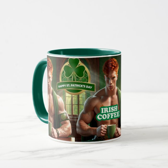 Sexy St. Patrick's Day Irish Coffee Gift Tasse (Vorderseite Links)