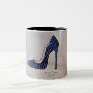 sexy Super High Heel königsblau Zweifarbige Tasse