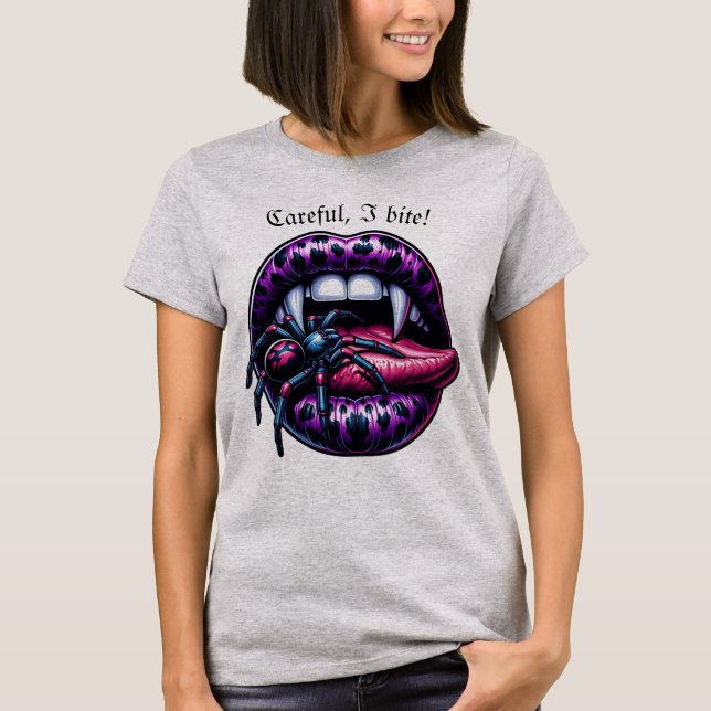 Sexy Vampire Mouth Wingback T-Shirt (Vorderseite)