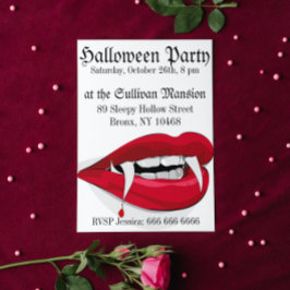 Sexy Vampire Red Lips Halloween-Party Einladung