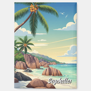 Seychellen Anse Source d'Argent Beach Travel Magnet
