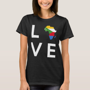 Seychellen Flag Liebe Afrika Kontinent Silhouette  T-Shirt