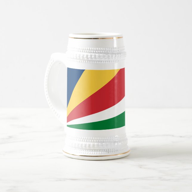 Seychellen-Flagge Bierglas (Vorderseite Links)