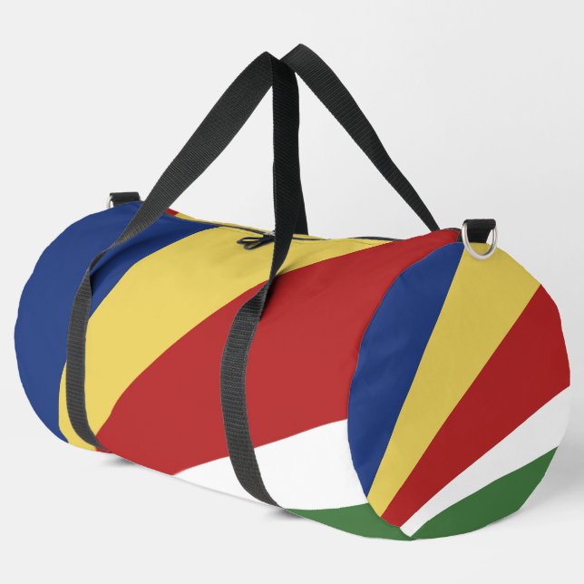 Seychellen-Flagge Duffle Bag (Linke Ecke)