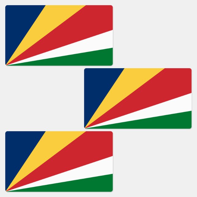 Seychellen-Flagge Etiketten (Gruppe)