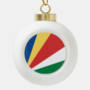 Seychellen-Flagge Keramik Kugel-Ornament