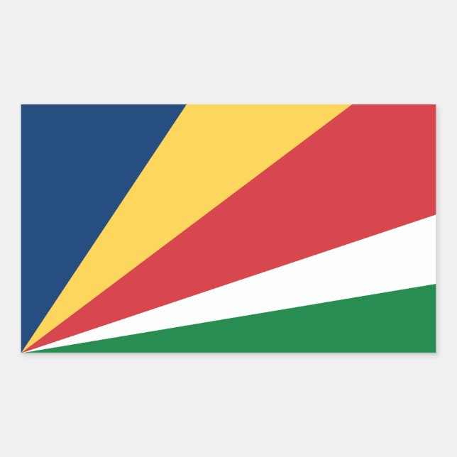 Seychellen-Flagge Rechteckiger Aufkleber (Vorderseite)