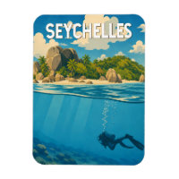 Seychellen Illustration Reise Kunst Vintage