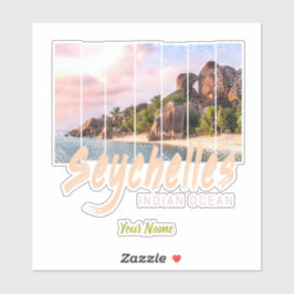 Seychellen Indischer Ozean Vintager Sonnenuntergan Aufkleber