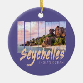Seychellen Indischer Ozean Vintager Sonnenuntergan Keramik Ornament