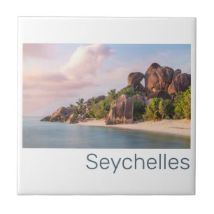 Seychellen La Digue Vintage-Sonnenuntergang Urlaub Fliese
