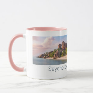 Seychellen La Digue Vintage-Sonnenuntergang Urlaub Tasse
