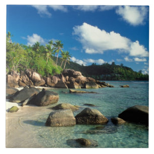 Seychellen, Mahe-Insel, Anse Royale Beach. 3 Fliese