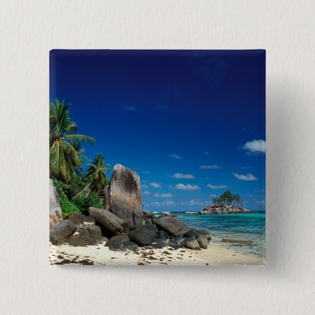 Seychellen, Mahe-Insel, Anse Royale Strand. Button (Vorderseite)