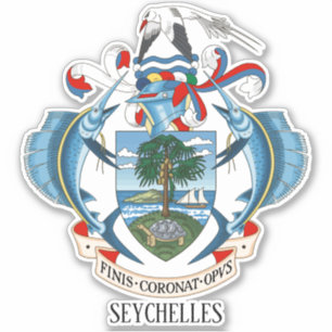 Seychellen Nationalwappen Patriotisch Aufkleber