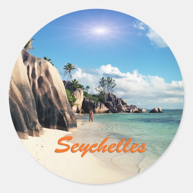 Seychellen Runder Aufkleber (Vorderseite)