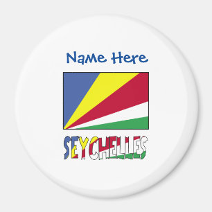 Seychellen Seychellen-Flagge Blau Personalisierung Magnet