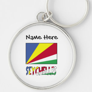 Seychellen und Seychellen-Flagge Personalisiert Schlüsselanhänger