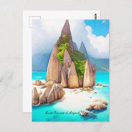 Seychelles Beach Art Ocean Lover Postkarte