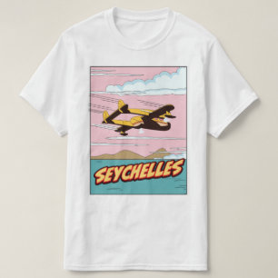 Seychelles Cartoon Reiseplakat. T-Shirt