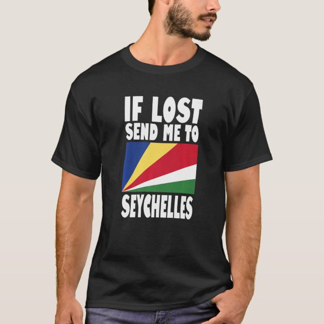 Seychelles Flag Design Wenn verloren geht schicken T-Shirt (Vorderseite)