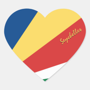 Seychelles Heart Sticker, Patriots Seychelles Flag Herz-Aufkleber