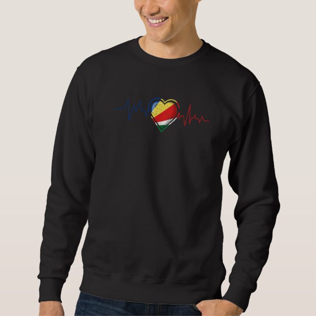 Seychelles Heartbeat Seychelles Flag Mens Womens K Sweatshirt (Vorderseite)