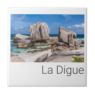 Seychelles La Digue Anse Marron Beach Vintag Fliese