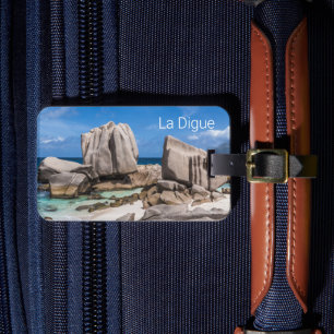 Seychelles La Digue Anse Marron Beach Vintag Gepäckanhänger