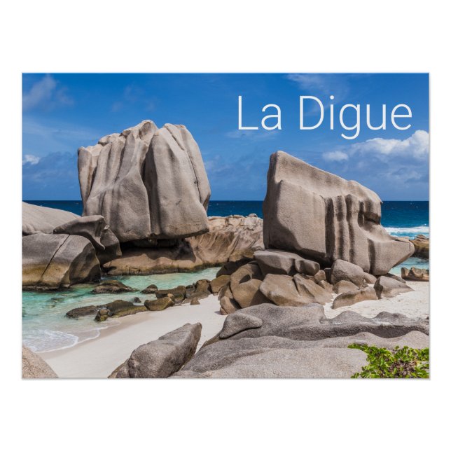 Seychelles La Digue Anse Marron Beach Vintag Poster (Vorderseite)