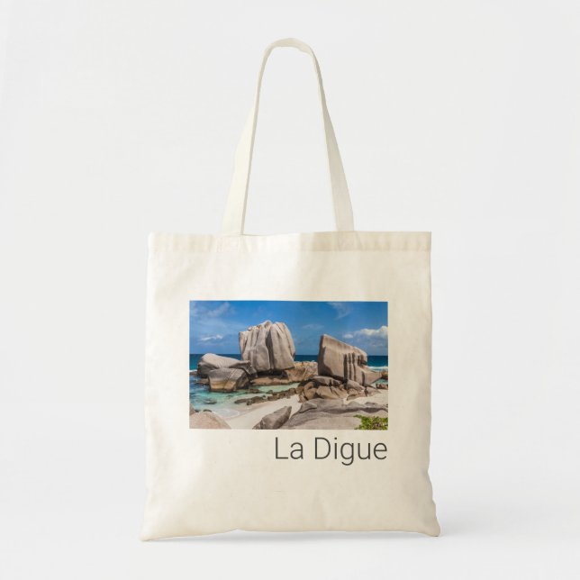Seychelles La Digue Anse Marron Beach Vintag Tragetasche (Vorne)