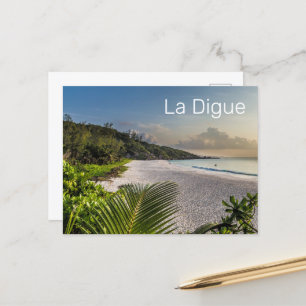Seychelles La Digue Sunset Beach Holiday Souvenir Feiertagspostkarte