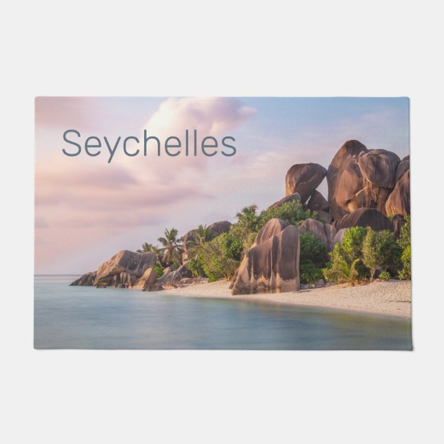 Seychelles La Digue Vintag Sunset Holiday Geschenk Fußmatte (Vorderseite)