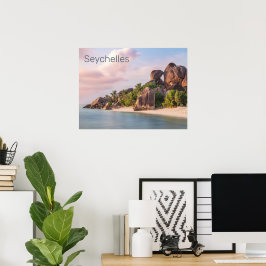 Seychelles La Digue Vintag Sunset Holiday Geschenk Poster
