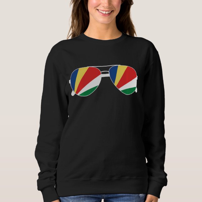 Seychelles Seychelles Flag Sonnenbrille Seychellen Sweatshirt (Vorderseite)