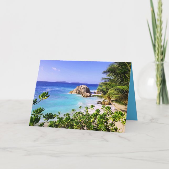 Seychelles Tropical Island Beach Karte (Vorderseite)