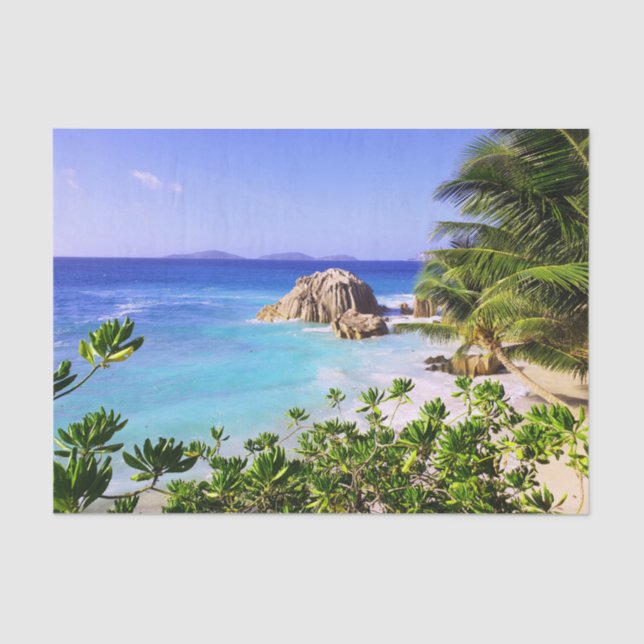 Seychelles Tropical Island Beach Seidenpapier (Vorderseite)