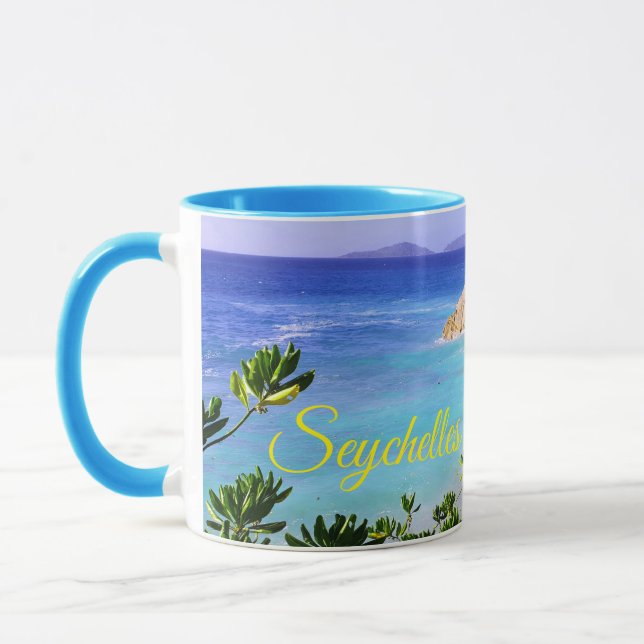 Seychelles Tropical Island Beach Tasse (Links)