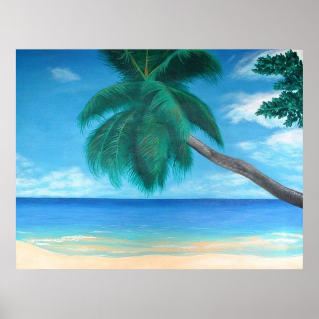 "Seychelles" Tropical Island Ocean Poster Print (Vorne)