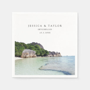 Seychelles Wedding Custom Foto Cocktail Napkins Serviette