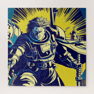 SF Anime Hero - Holzschnitt (1) Puzzle