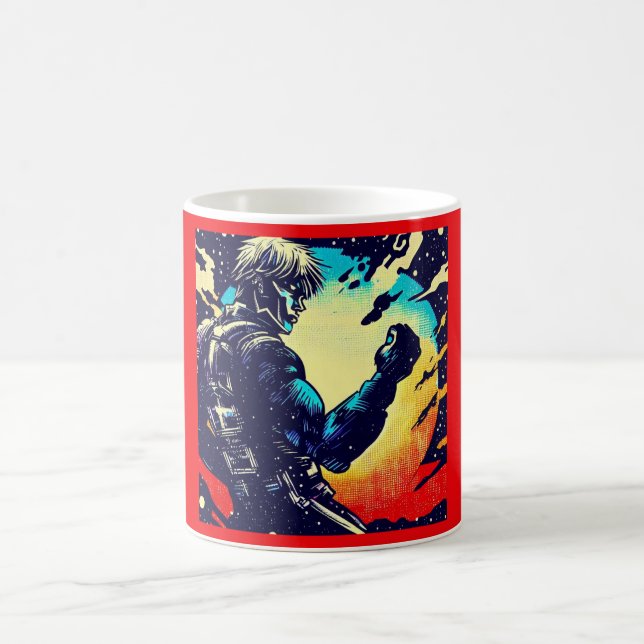 SF - Anime Hero Woodcut 2 Kaffeetasse (Mittel)