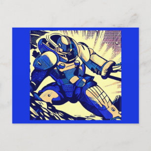 SF - Anime Hero Woodcut 4 Postkarte