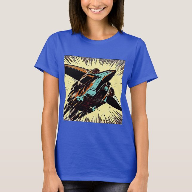 SF - Anime Starfighter Woodcut 3 T-Shirt (Vorderseite)