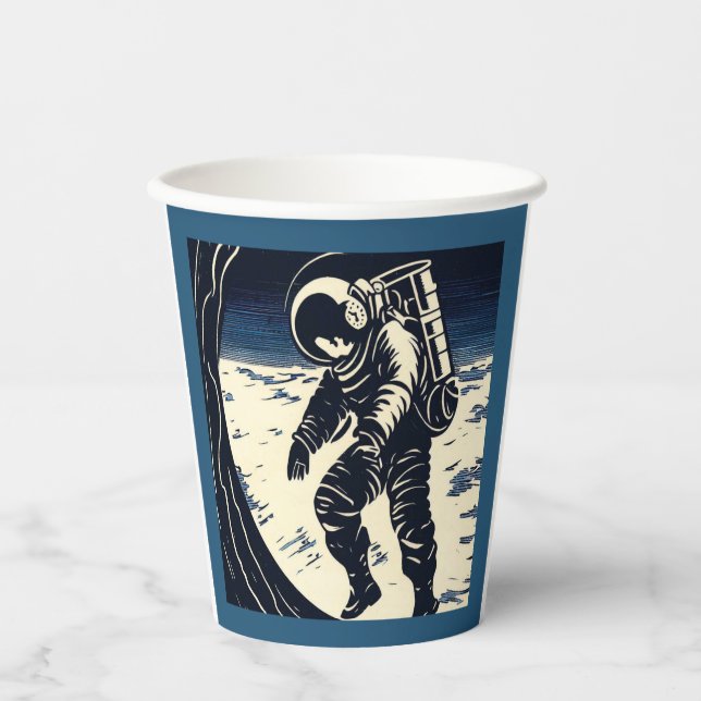 SF - Astronaut auf dem Waldrand 3 Pappbecher (Vorderseite)