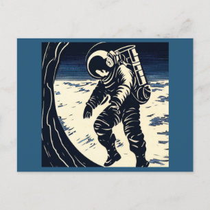SF - Astronaut auf dem Waldrand 3 Postkarte