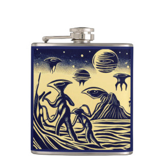 SF - Außerirdischen auf einem seltsamen Planetenho Flachmann