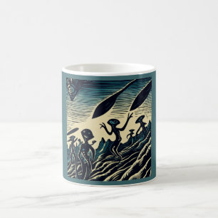 SF - Außerirdischen auf einem seltsamen Planetenho Kaffeetasse