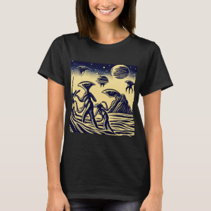 SF - Außerirdischen auf einem seltsamen Planetenho T-Shirt